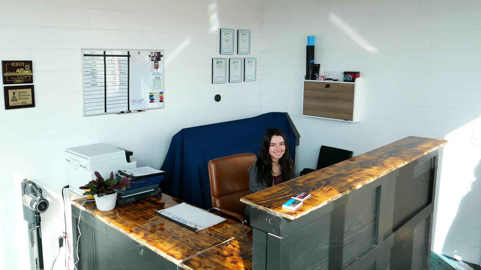The Spring Creek Cleaning office reception area
